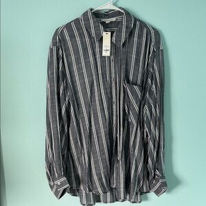 Striped Navy Blue and White Women’s Blouse